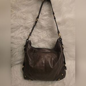 Tasche Y2K Vtg Brown Leather Hobo Shoulder Bag | Slouchy Zip Top